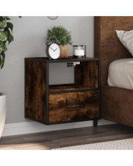 Tables de chevet murales 2 pcs Chêne fumé 40x31x39,5 cm | Mobilier & Déco
