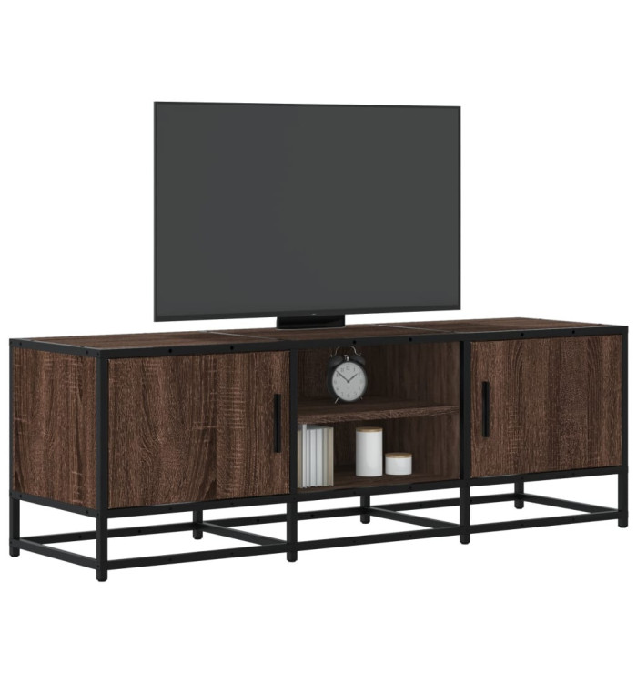 Meuble TV chêne marron 120x35x41 cm bois d'ingénierie et métal | Mobilier & Déco