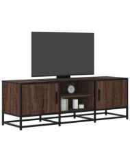 Meuble TV chêne marron 120x35x41 cm bois d'ingénierie et métal | Mobilier & Déco