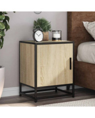 Table de chevet chêne sonoma 40x31x50cm bois d'ingénierie métal | Mobilier & Déco