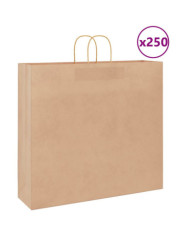 Sacs en papier 250 pcs avec poignées marron 54x15x49 cm | Mobilier & Déco