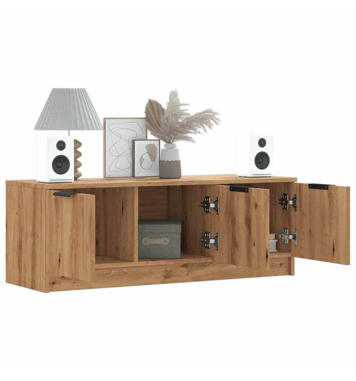Meuble TV chêne artisanal 102x35x36,5 cm bois d'ingénierie | Mobilier & Déco