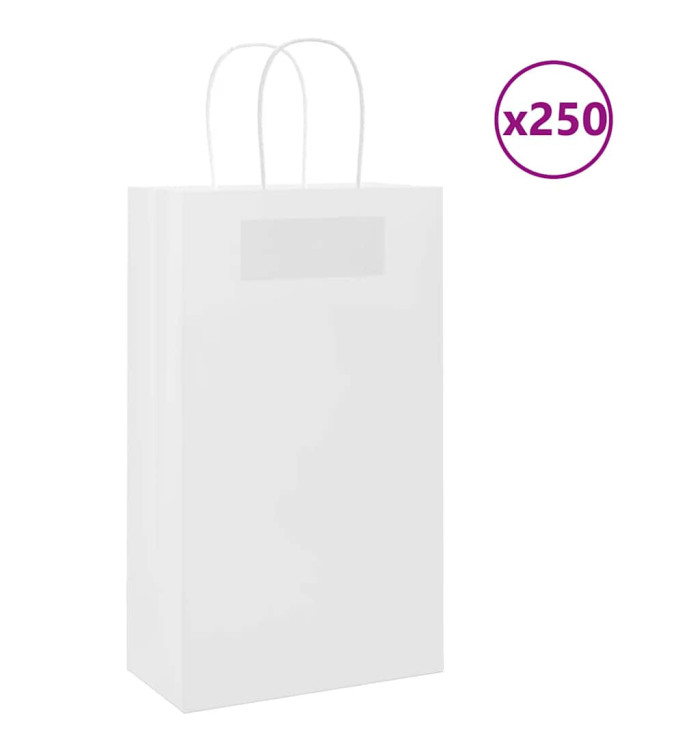 Sacs en papier 250 pcs avec poignées blanc 54x15x49 cm | Mobilier & Déco