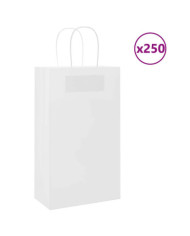 Sacs en papier 250 pcs avec poignées blanc 54x15x49 cm | Mobilier & Déco
