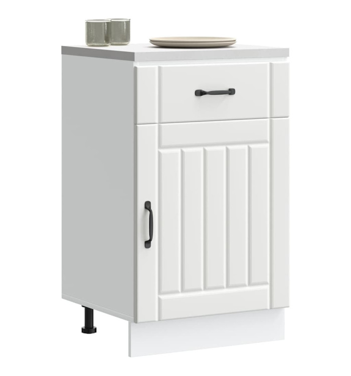 Armoire de cuisine Lucca blanc bois d'ingénierie | Mobilier & Déco