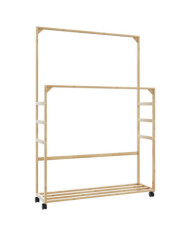 Porte-vêtements et étagères et roulettes 90x35x155 cm bambou | Mobilier & Déco