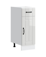 Armoire de cuisine Lucca blanc brillant bois ingénierie | Mobilier & Déco