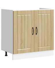 Meuble de base de lavabo Lucca chêne sonoma bois d'ingénierie | Mobilier & Déco