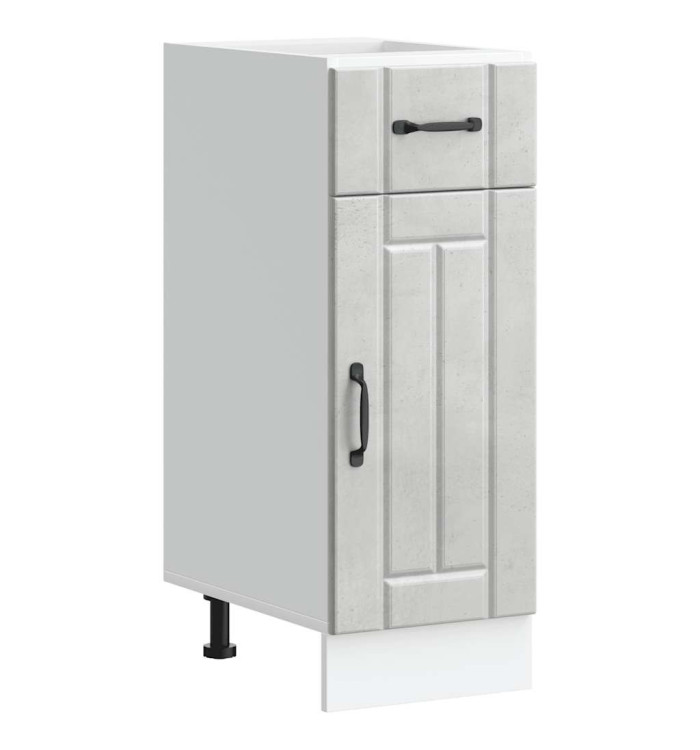 Armoire de cuisine Lucca gris béton bois ingénierie | Mobilier & Déco