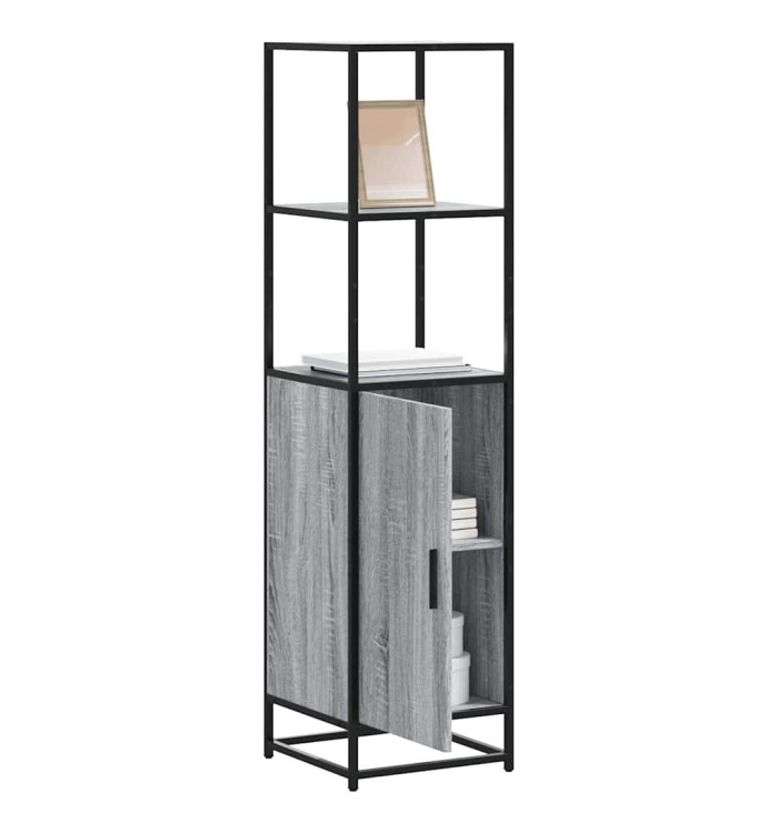 Buffet haut sonoma gris 35,5x35x139 cm bois d'ingénierie métal | Mobilier & Déco