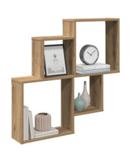 Étagère murale chêne artisanal 80x15x78,5 cm bois d'ingénierie | Mobilier & Déco