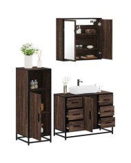 Ensemble de meubles de salle de bain 3 pcs Chêne marron | Mobilier & Déco