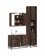 Ensemble de meubles de salle de bain 3 pcs Chêne marron | Mobilier & Déco