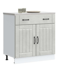 Armoire de cuisine Lucca gris béton bois ingénierie | Mobilier & Déco