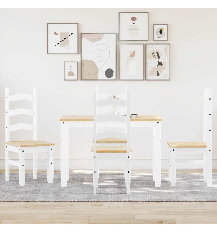Ensemble à manger Panama 5 pcs blanc bois de pin massif | Mobilier & Déco