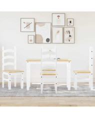 Ensemble à manger Panama 5 pcs blanc bois de pin massif | Mobilier & Déco