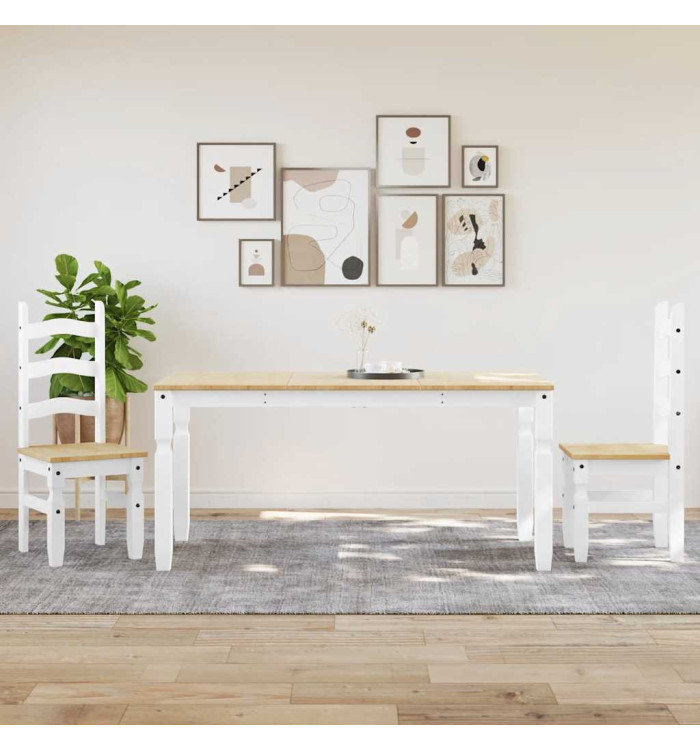 Ensemble à manger Panama 3 pcs blanc bois de pin massif | Mobilier & Déco