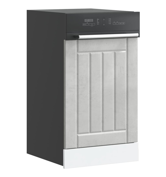 Panneau de lave-vaisselle Lucca gris béton bois d'ingénierie | Mobilier & Déco