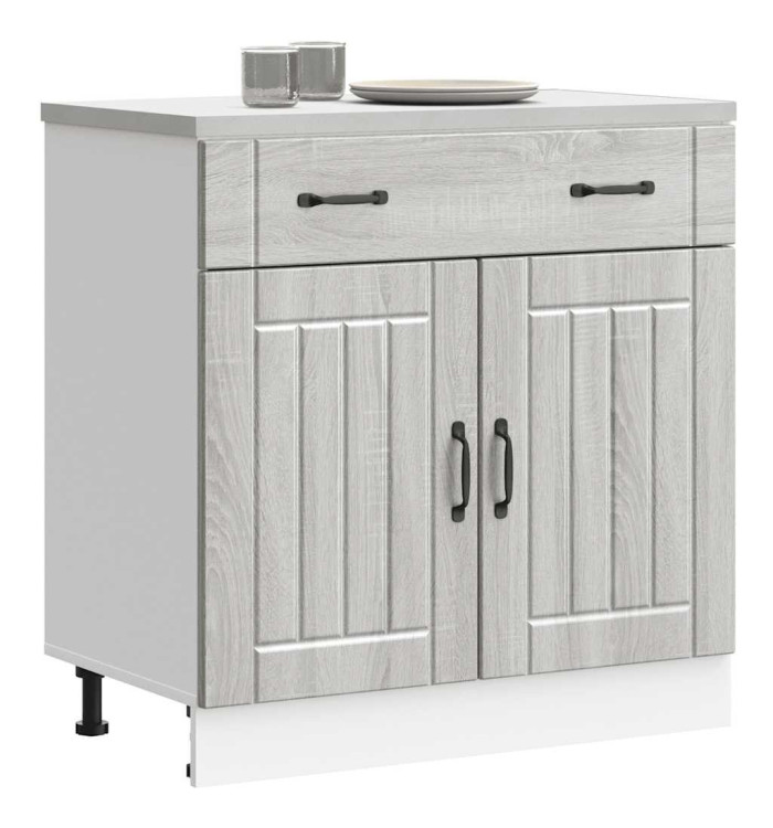 Armoire de cuisine Lucca sonoma gris bois ingénierie | Mobilier & Déco