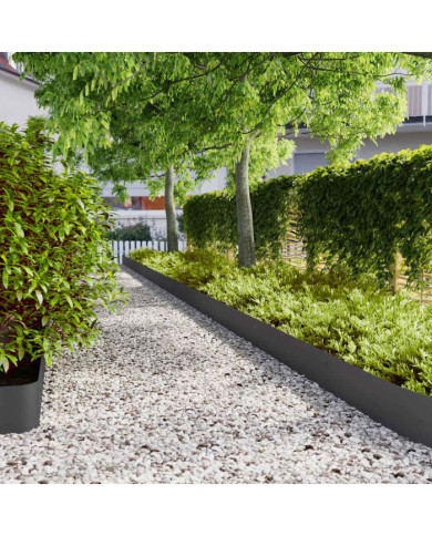 Bordures de pelouse 30 pcs noir 20x103 cm acier laminé à froid | Mobilier & Déco