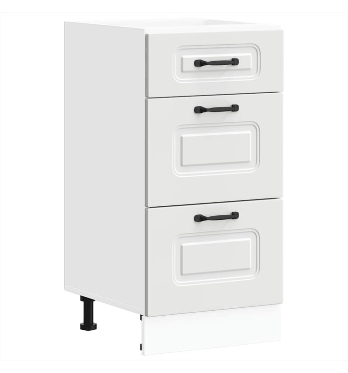 Armoire de cuisine Kalmar blanc bois d'ingénierie | Mobilier & Déco