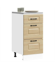 Armoire de cuisine Kalmar blanc brillant bois ingénierie | Mobilier & Déco