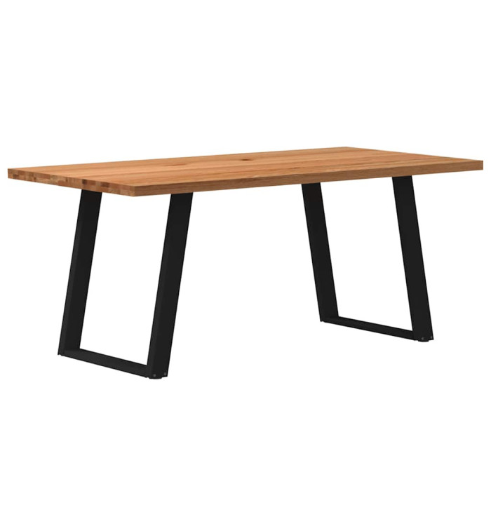 Table à manger marron clair bois de chêne massif rectangulaire | Mobilier & Déco