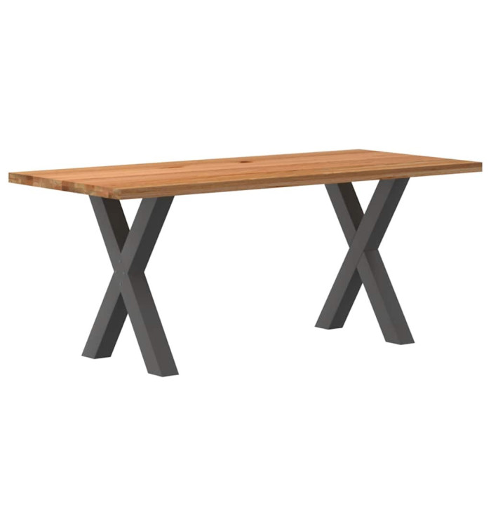 Table à manger marron clair bois de chêne massif rectangulaire | Mobilier & Déco
