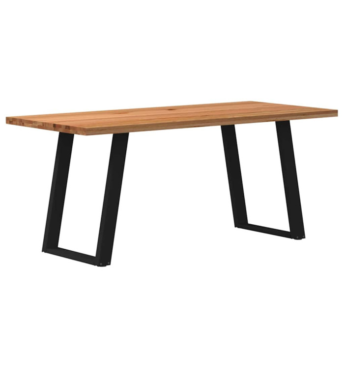 Table à manger marron clair bois de chêne massif rectangulaire | Mobilier & Déco