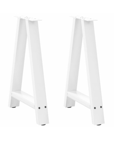 Pieds de table à manger en forme de A, 2 pièces, blanc, 50 x (72-73) cm, acier | Mobilier & Déco