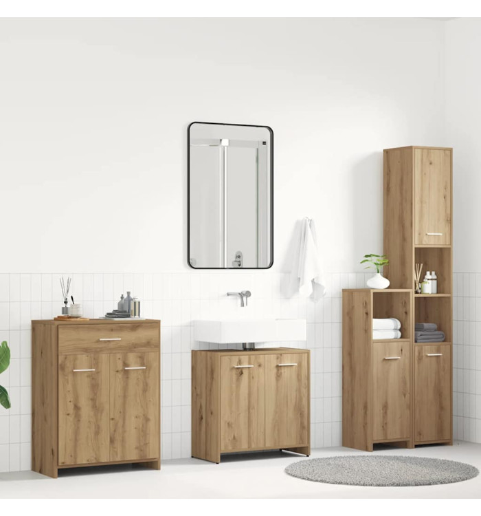 Ensemble de meubles salle de bain 4 pcs bois d'ingénierie | Mobilier & Déco