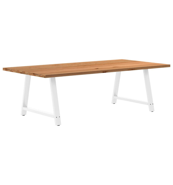 Table à manger marron clair bois de chêne massif rectangulaire | Mobilier & Déco