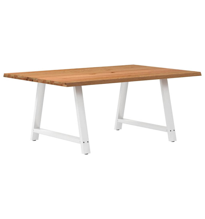 Table à manger avec bord naturel 180x100x74cm bois massif chêne | Mobilier & Déco