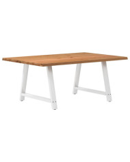 Table à manger avec bord naturel 180x100x74cm bois massif chêne | Mobilier & Déco