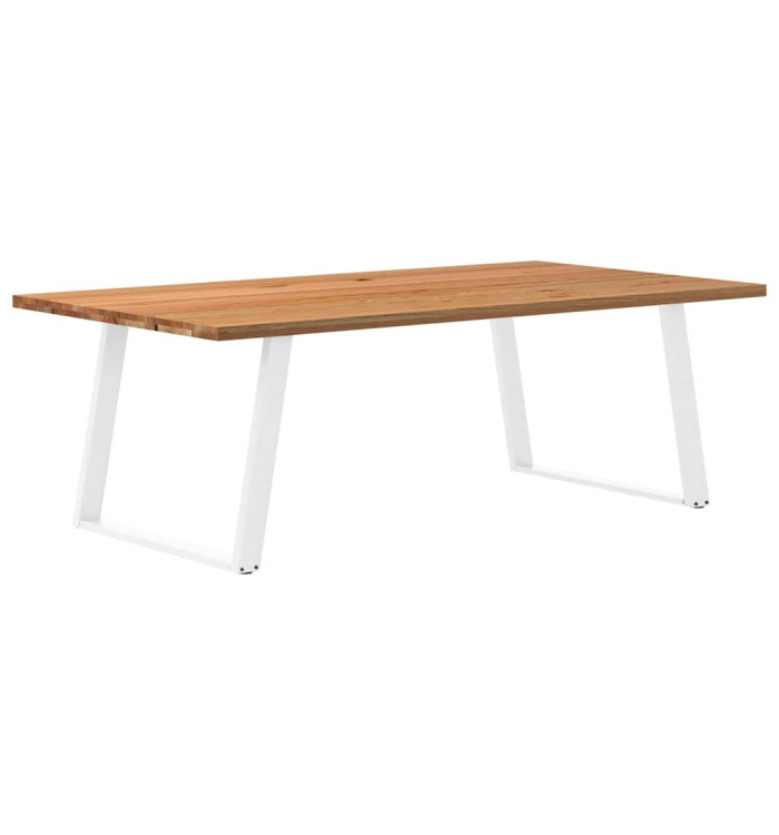 Table à manger marron clair bois de chêne massif rectangulaire | Mobilier & Déco