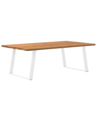 Table à manger marron clair bois de chêne massif rectangulaire | Mobilier & Déco