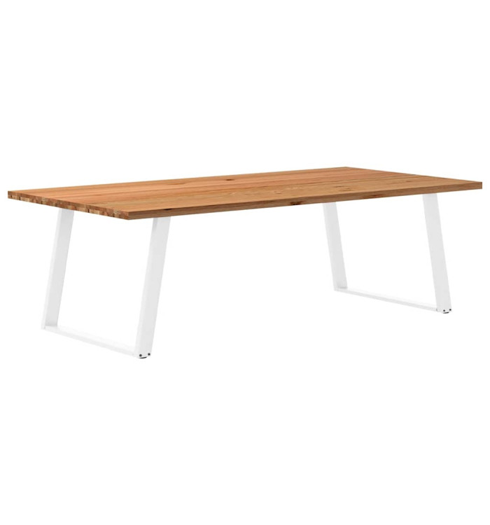 Table à manger marron clair bois de chêne massif rectangulaire | Mobilier & Déco