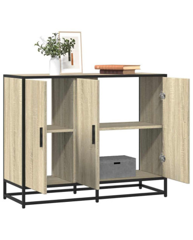 Buffet chêne sonoma 94x35x76 cm bois d'ingénierie | Mobilier & Déco