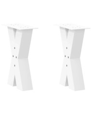 Pieds de table basse en forme de X, 2 pièces, blanc, 28 x (42-43) cm, acier | Mobilier & Déco