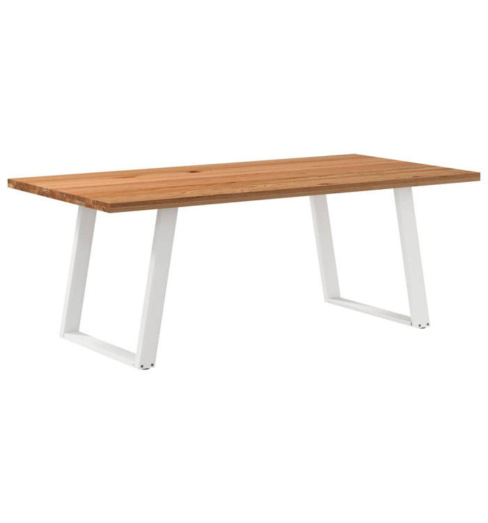 Table à manger marron clair bois de chêne massif rectangulaire | Mobilier & Déco
