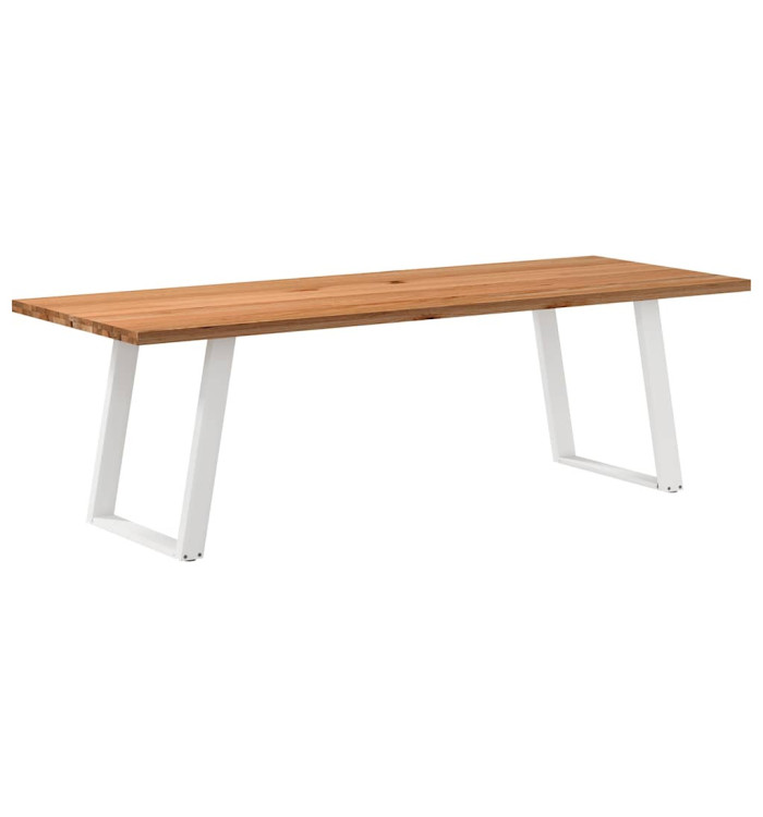 Table à manger marron clair bois de chêne massif rectangulaire | Mobilier & Déco