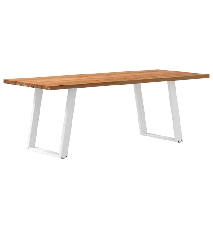 Table à manger marron clair bois de chêne massif rectangulaire | Mobilier & Déco