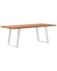 Table à manger marron clair bois de chêne massif rectangulaire | Mobilier & Déco