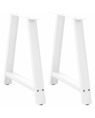 Pieds de table à manger en forme de A 2 pièces Blanc 70 x (72-73) cm Acier | Mobilier & Déco