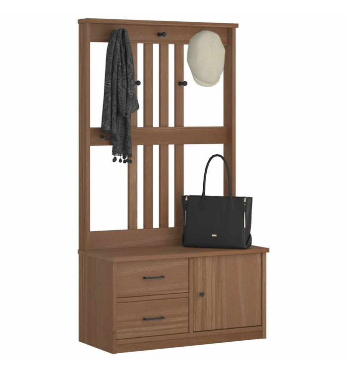 Portemanteau SANDENS 87x40x159,5 cm bois massif pin | Mobilier & Déco