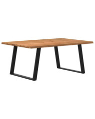 Table à manger marron clair bois de chêne massif | Mobilier & Déco