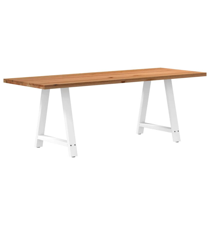 Table à manger marron clair bois de chêne massif rectangulaire | Mobilier & Déco