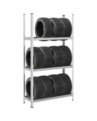 Étagère à pneus à 3 niveaux argent 110x40x200 cm acier | Mobilier & Déco