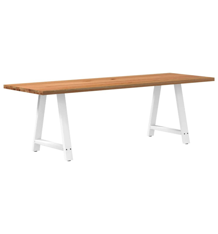 Table à manger marron clair bois de chêne massif rectangulaire | Mobilier & Déco