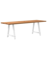 Table à manger marron clair bois de chêne massif rectangulaire | Mobilier & Déco